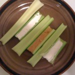 Celery with goat cheese